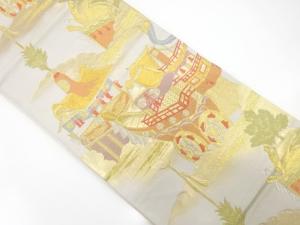 アンティーク　山鉾模様織り出し袋帯（材料）